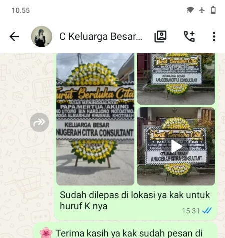 Pengiriman Papan Bunga Duka Kebon Besar